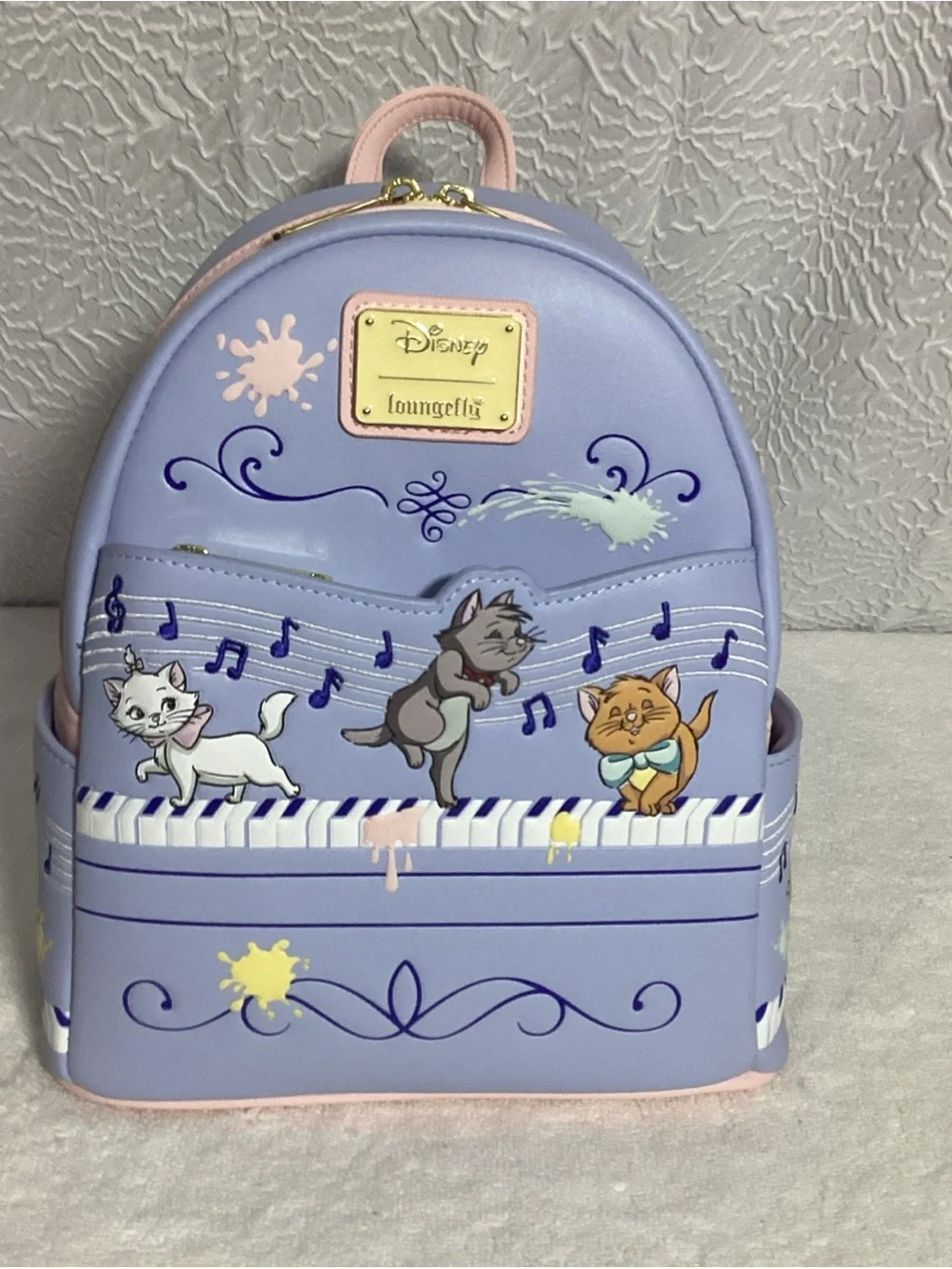 Loungefly Disney Aristocats Kittens On Piano Backpack EUC Box Lunch Exclusive